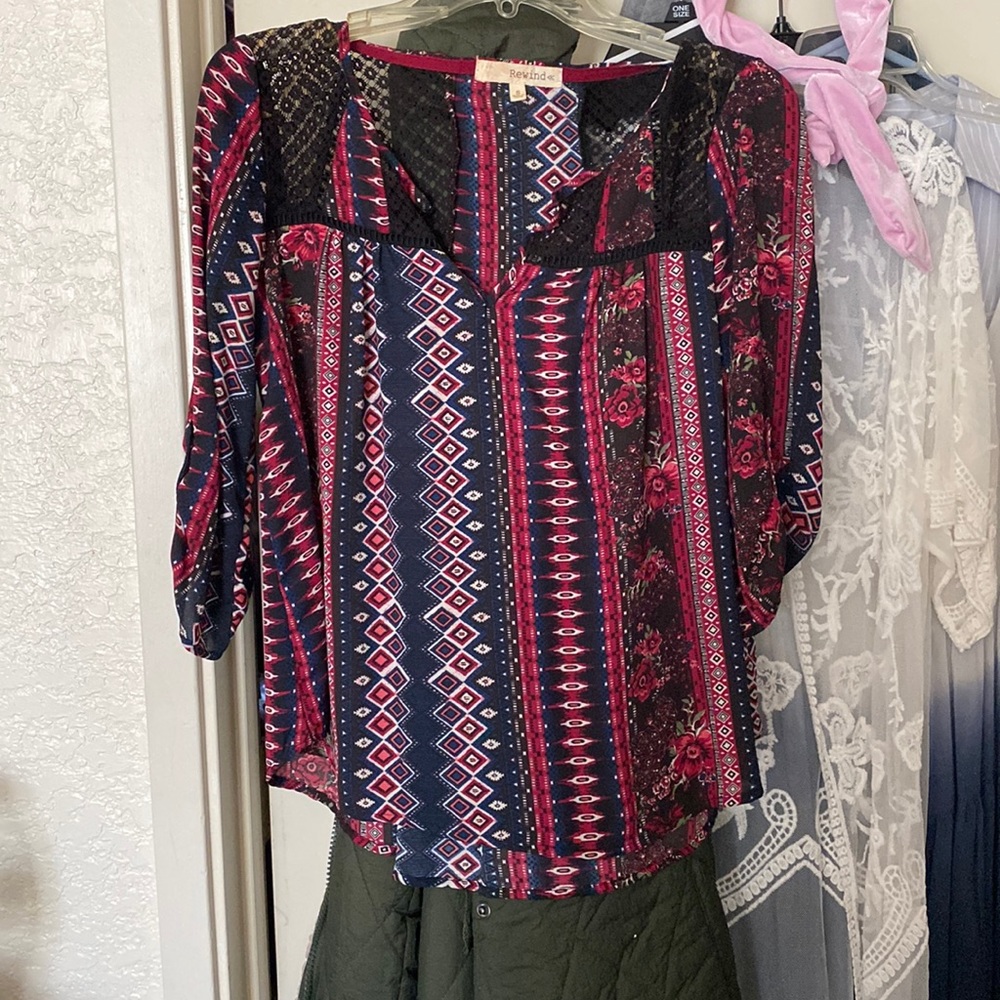 Boho print top